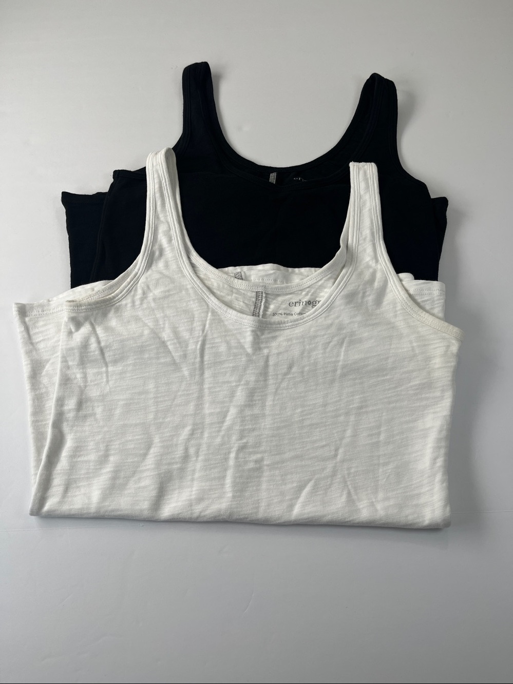 Erin gray Pima Cotton Tanks - 1 Black/1 White Sz M
